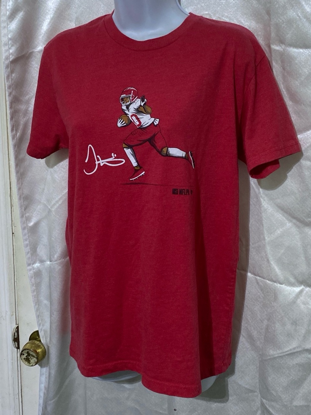 NFL Red Short Sleeve Graphic Football Player Tee